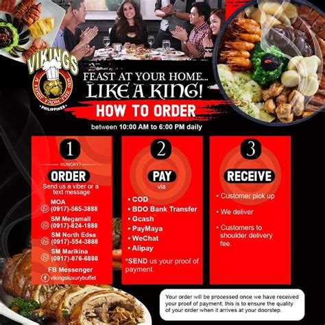 Vikings now available for Pick up & Delivery Orders .